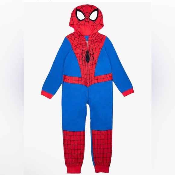 Marvel Spider-Man Hoodie Jumpsuit Pajamas - Picture 2 of 6